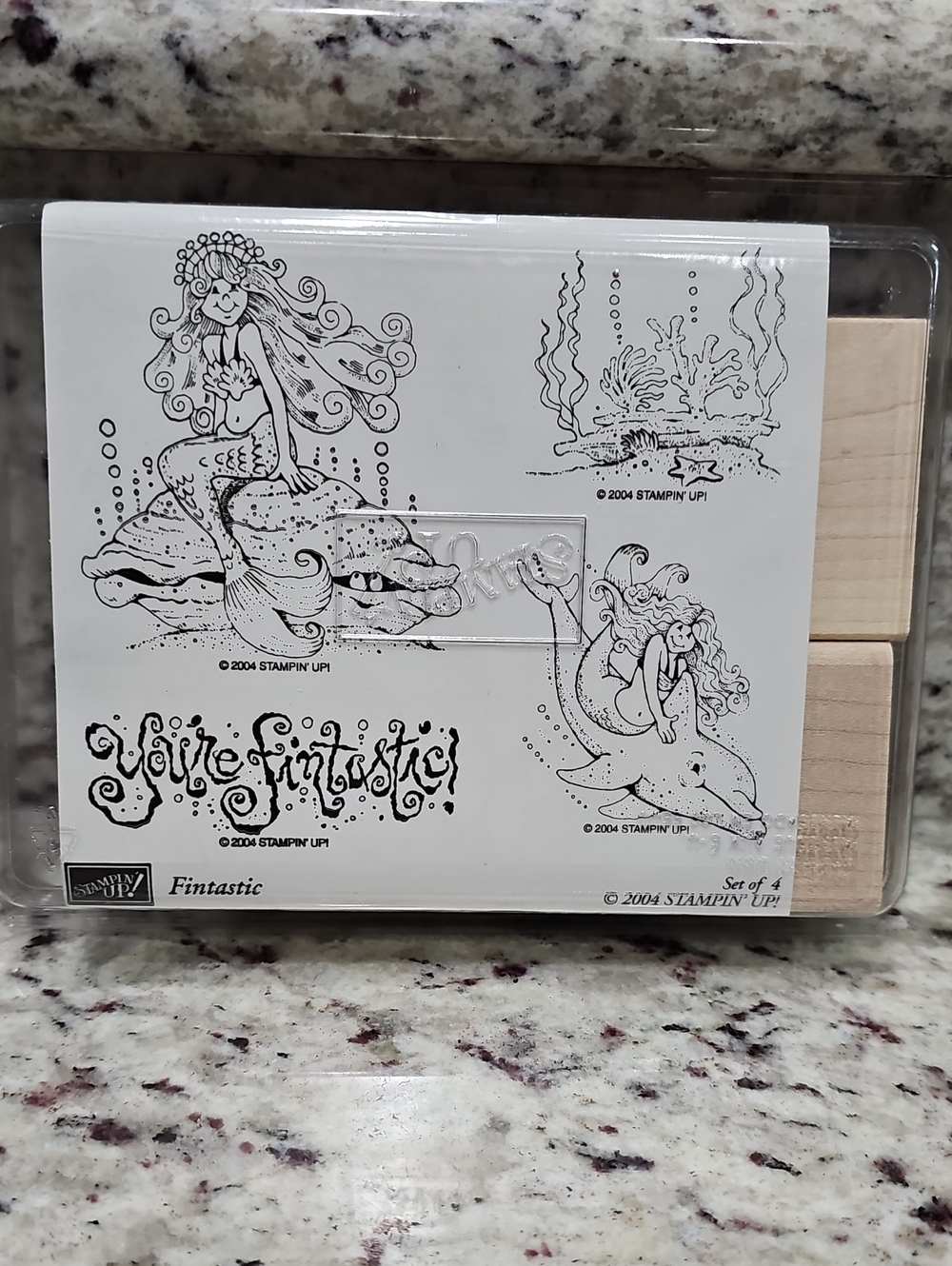 Retired 2004 Stampin' Up! Fintastic Mermaid Stamp Set NEW
